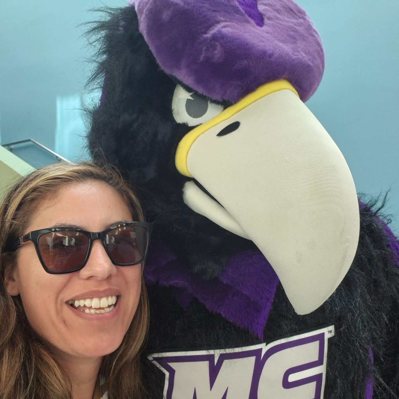 at Montgomery College A picture of Anna with Raptor